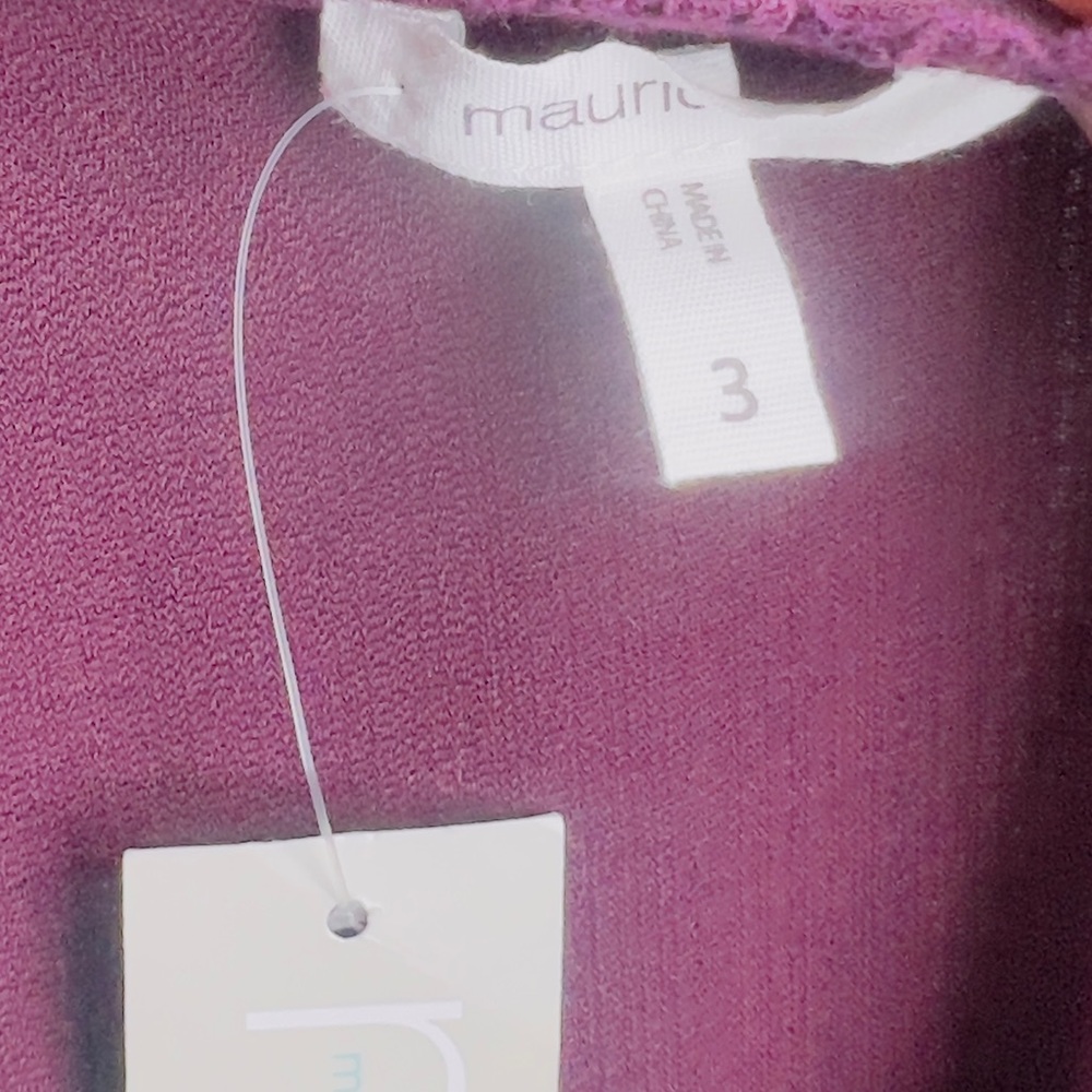 Maurices Deep Purple Crochet Trim Front Tie Kimono (Size 3X) - Picture 5 of 7